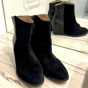 H by Hudson Sefton Ankle Boots (Black Suede and Leather platform boots)